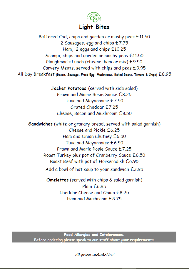 Menus Country Cousins Restaurant